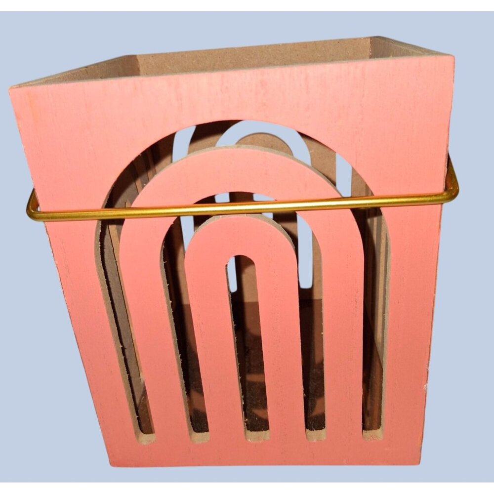 Rose Gold Rainbow Candle Holder With Gold Handle